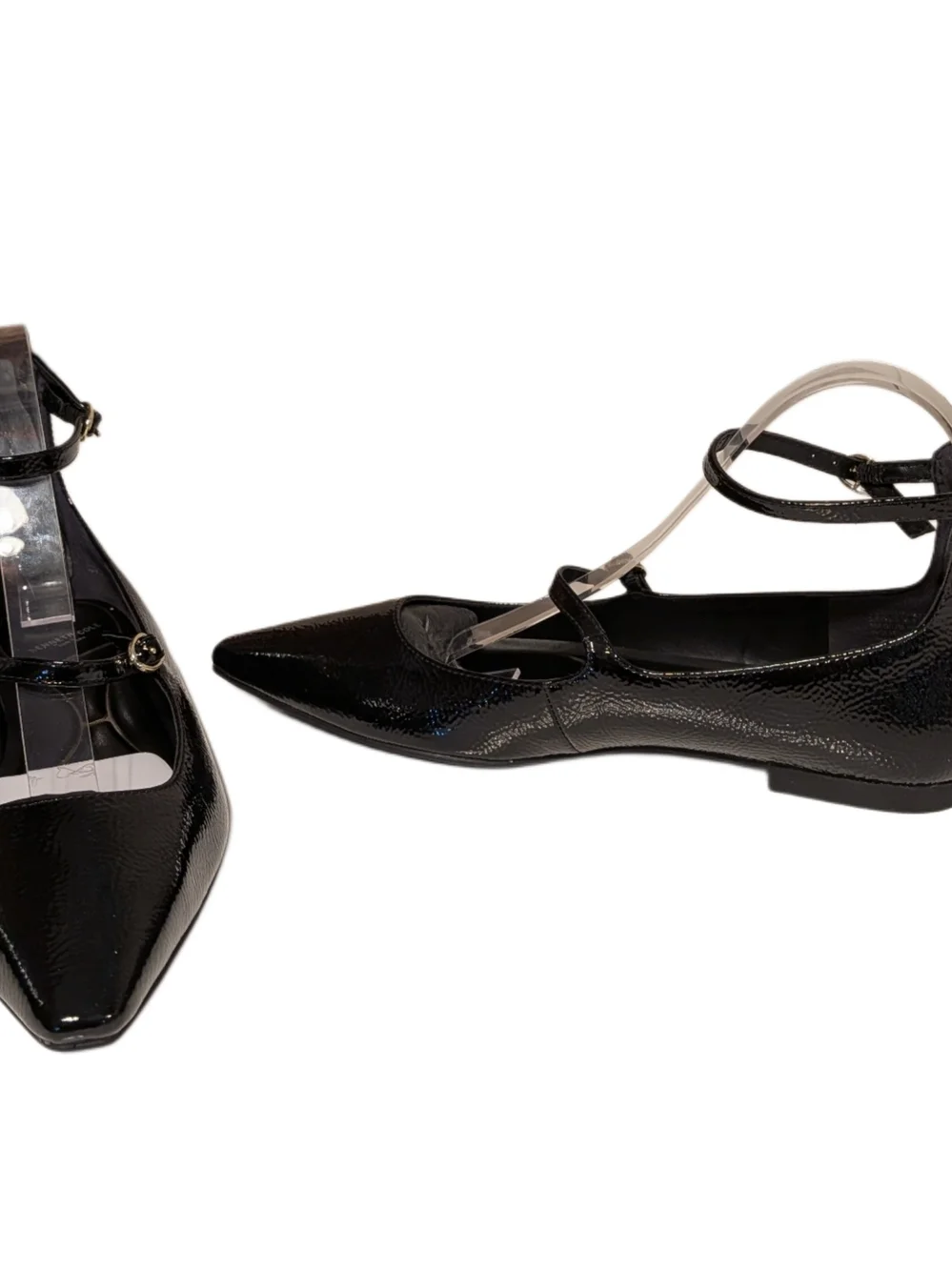 Kenneth Cole New York Nolita Women’s 8.5 Black Patent Pointed Toe Ankle Strap Fl